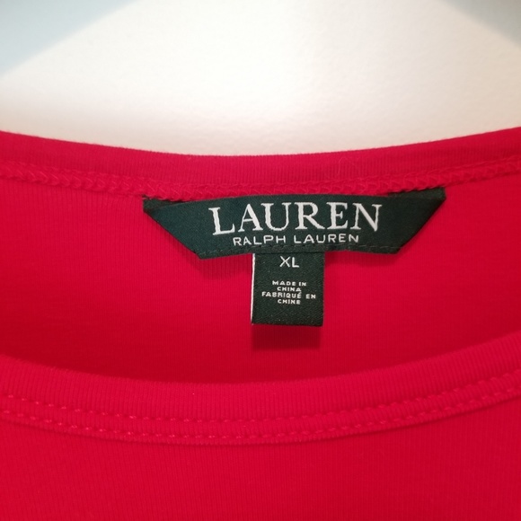 Ralph Lauren Lace Up Boatneck XL Red - Picture 3 of 6